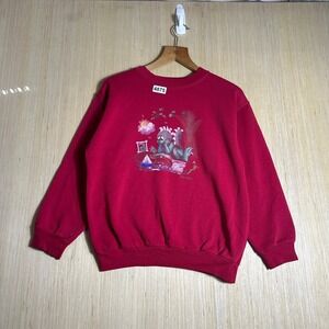 Vintage Northern Getaway Pullover Sweatshirt Boys Medium Graphic Print Dino 90s